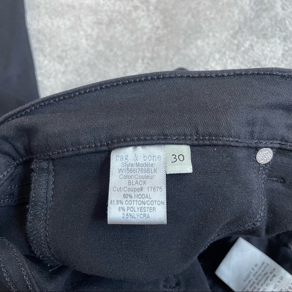 Rag & Bone Black Nina High Rise Ankle Skinny Jeans EUC Size 30 W1566U769BLK - Picture 9 of 10